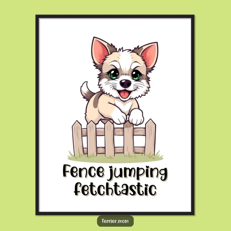 Free Printable Wall Art: Leaping Terrier Energy, Hilarious Downloadable Decor
