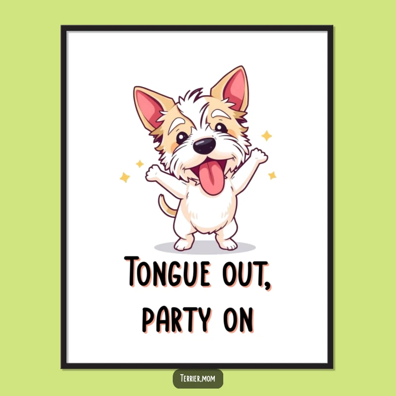 Free Printable Wall Art: Dancing Terrier Dog Art for a Humorous, Downloadable Gift
