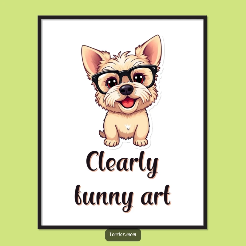 Free Printable Wall Art: Silly Terrier Dog - Funny Downloadable Decor for Dog Lovers