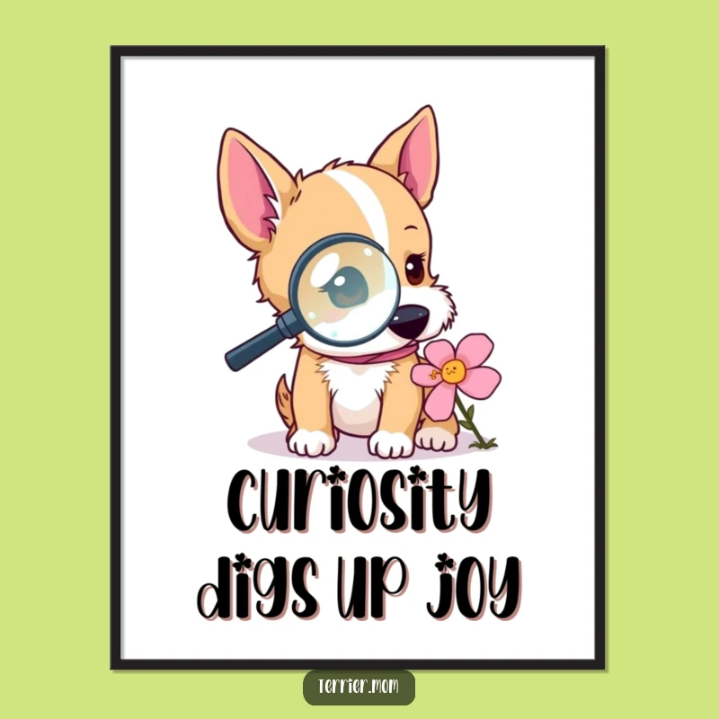 Funny Free Printable Wall Art: Terrier's Flower Study - Downloadable Decor!
