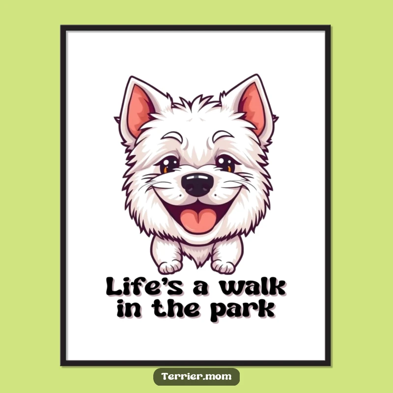 Free Printable Wall Art: Goofy Grinning Terrier - Funny Downloadable Dog Decor