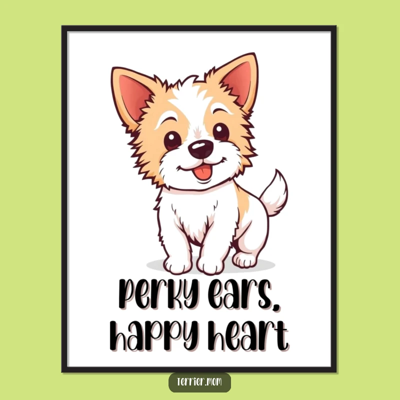 Free Printable Wall Art: Energetic Dog Decor, Perky Ear Terrier Art