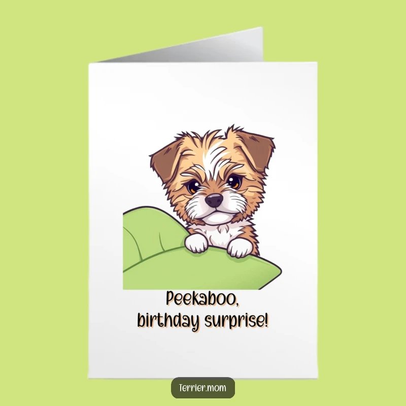 Free Printable Birthday Card: Curious Dog Peeking, Funny Downloadable Gift