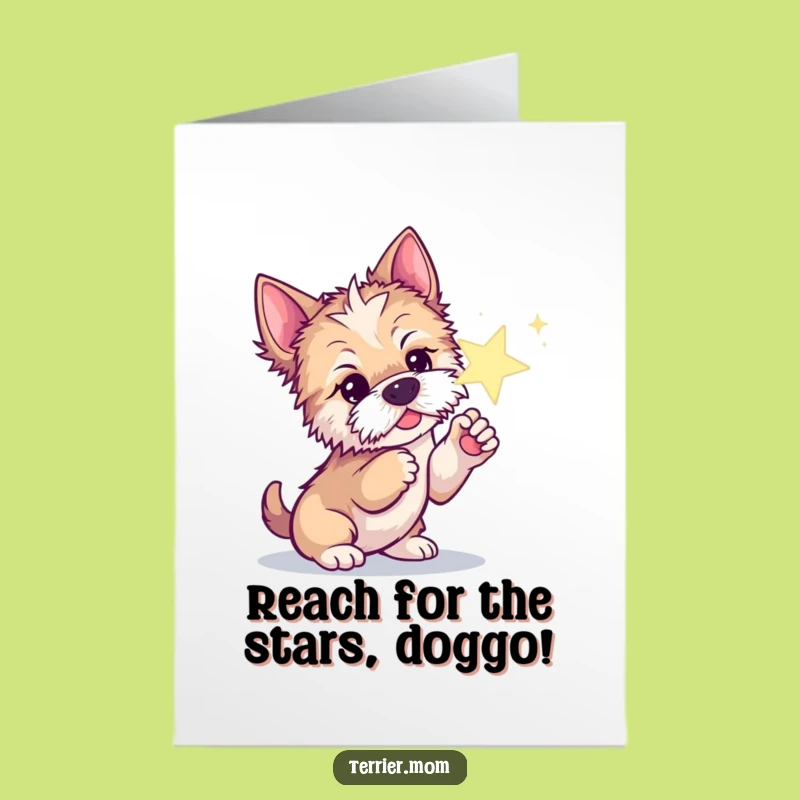Free Printable Birthday Card: Terrier Dog Star Poke, Magical Downloadable