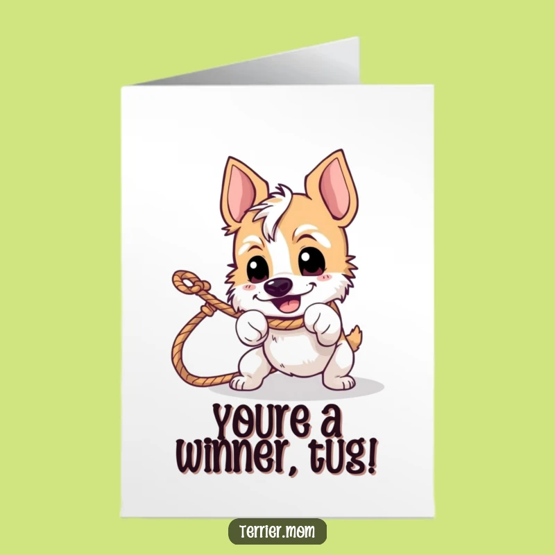 Free Printable Congrats Card: Determined Terrier Win, Hilarious Downloadable Gift