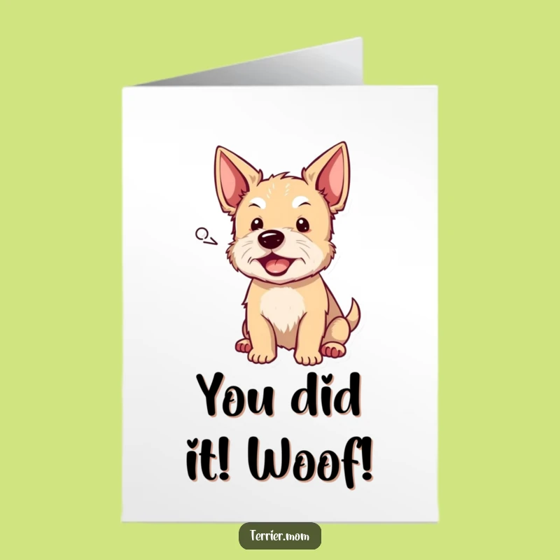 Free Printable Congrats Card: Joyful Terrier Barks - Downloadable & Fun!