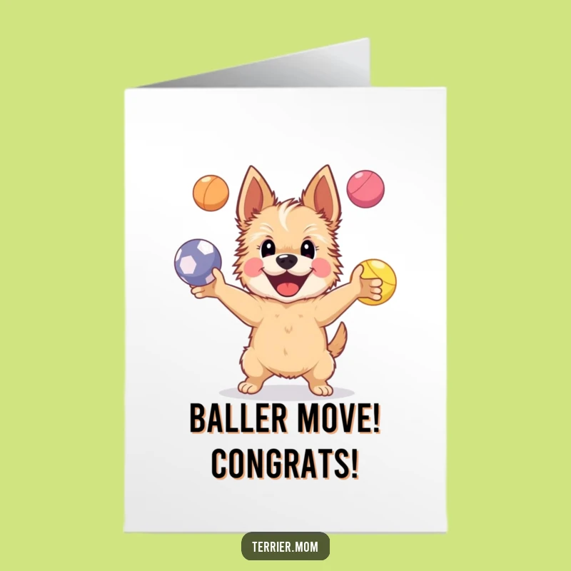 Free Printable Congrats Card: Talented Terrier Dog - Funny Downloadable Gift for Achievements