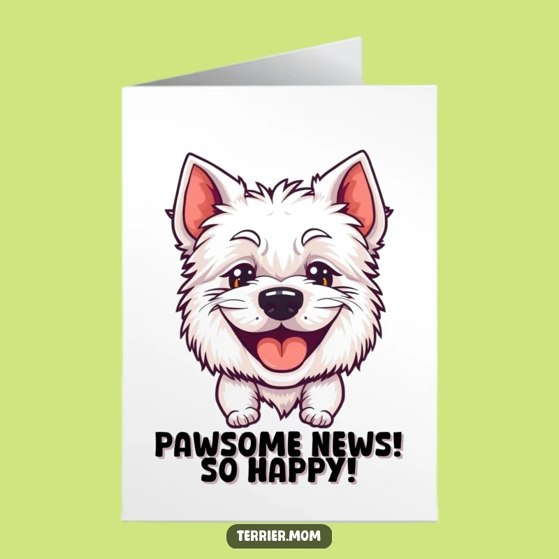 Free Printable Congratulations Card: Goofy Terrier - Funny Downloadable Celebration