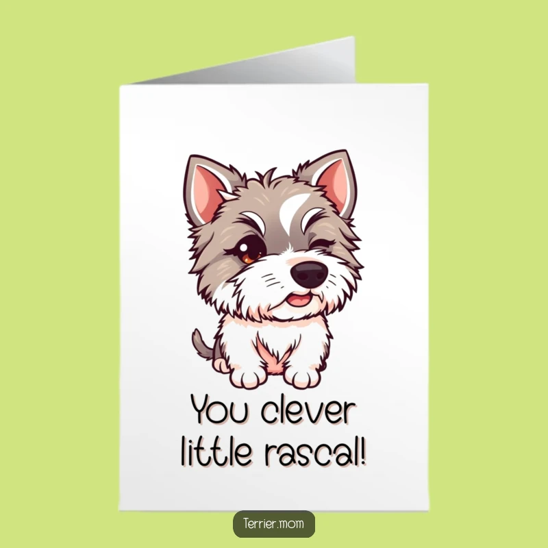 Free Printable Winking Terrier Congrats Card - Funny Dog Downloadable Gift