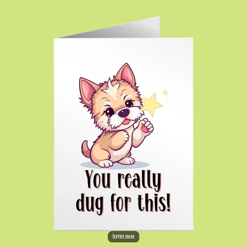 Free Printable Congrats Card: Terrier Dog Star, Sparkling Downloadable
