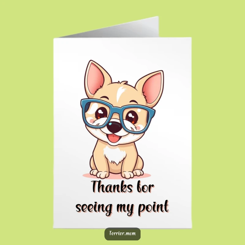 Free Printable Thank You Card: Bookish Terrier, Funny Doggy Gratitude