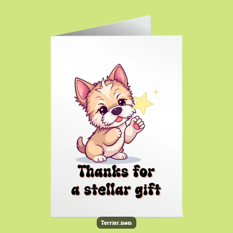 Free Printable Thank You Card: Terrier Dog Star, Magical Downloadable