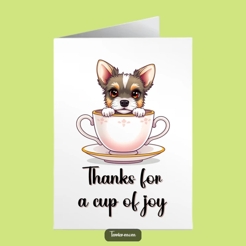 Free Printable Thank You Card: Tiny Teacup Terrier, Funny Doggy Gratitude