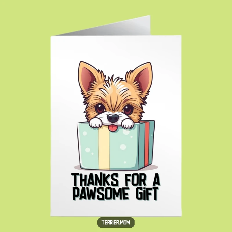 Free Printable Thank You Card: Terrier Dog Gift Box, Funny Downloadable