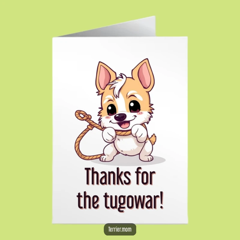 Free Printable Thank You Card: Terrier's Determined Thanks, Funny Downloadable Gift