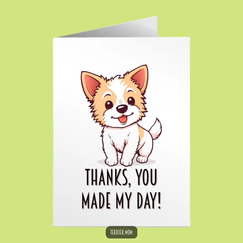 Free Printable Thank You Card: Energetic Thanks, Terrier Wagging Tail