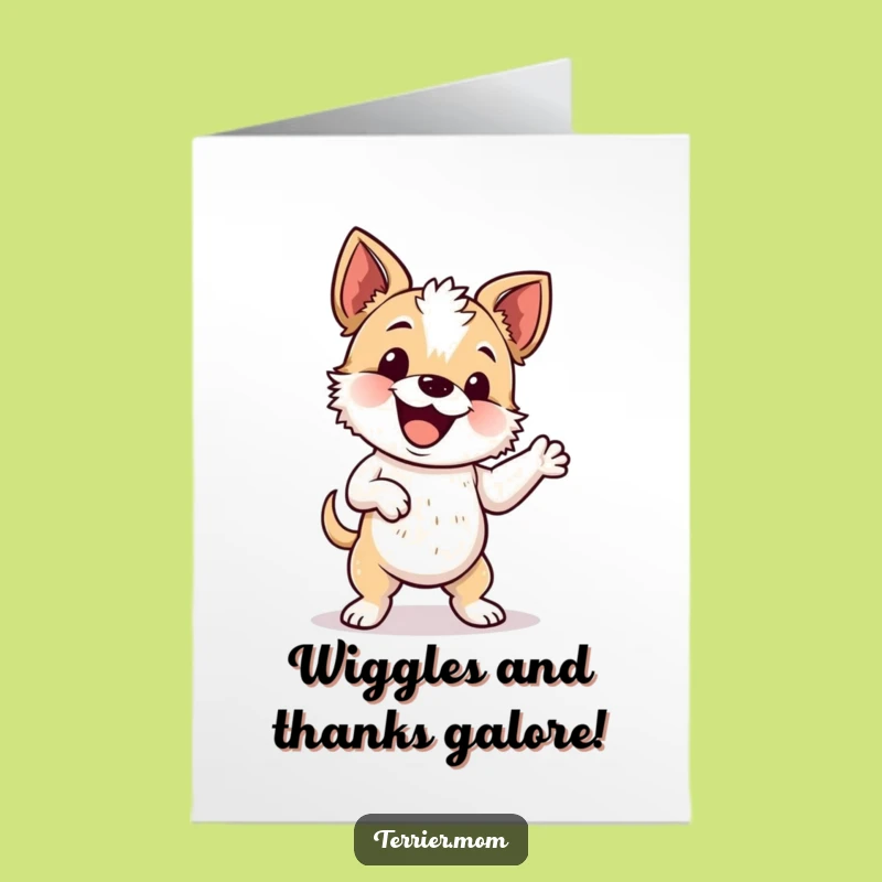 Free Printable Thank You Card: Wiggle Dance Terrier - Funny Dog Appreciation
