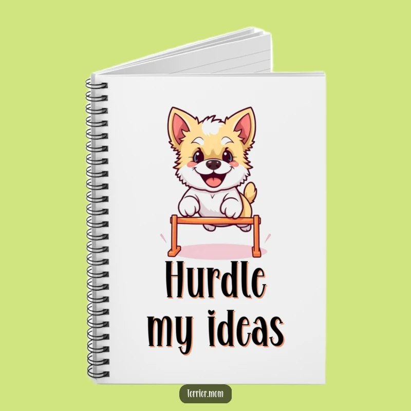 Cute Funny Kawaii Terrier Dog Notebook - Leaping Dog Journal Gift