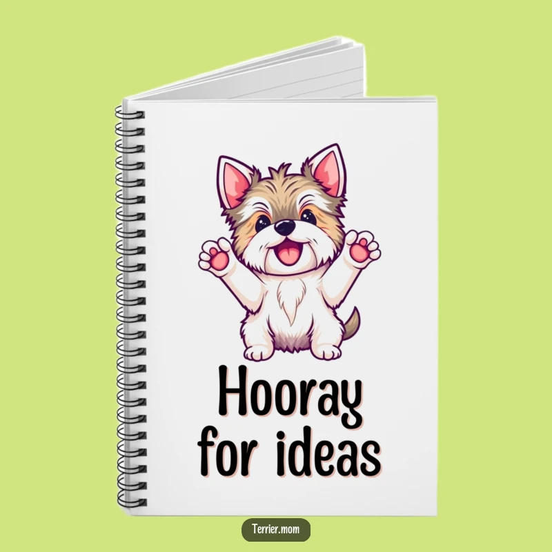 Cute Funny Kawaii Terrier Hooray Notebook - Cheerful Dog Journal