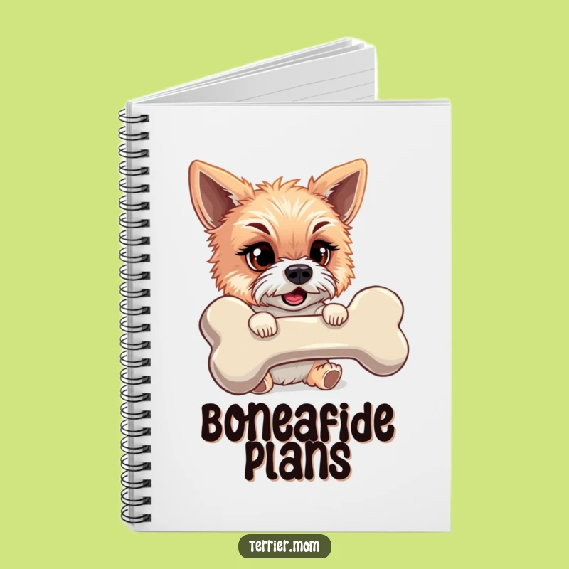 Funny Notebook: Mischievous Terrier's Giant Bone Dreams, Journal Gift
