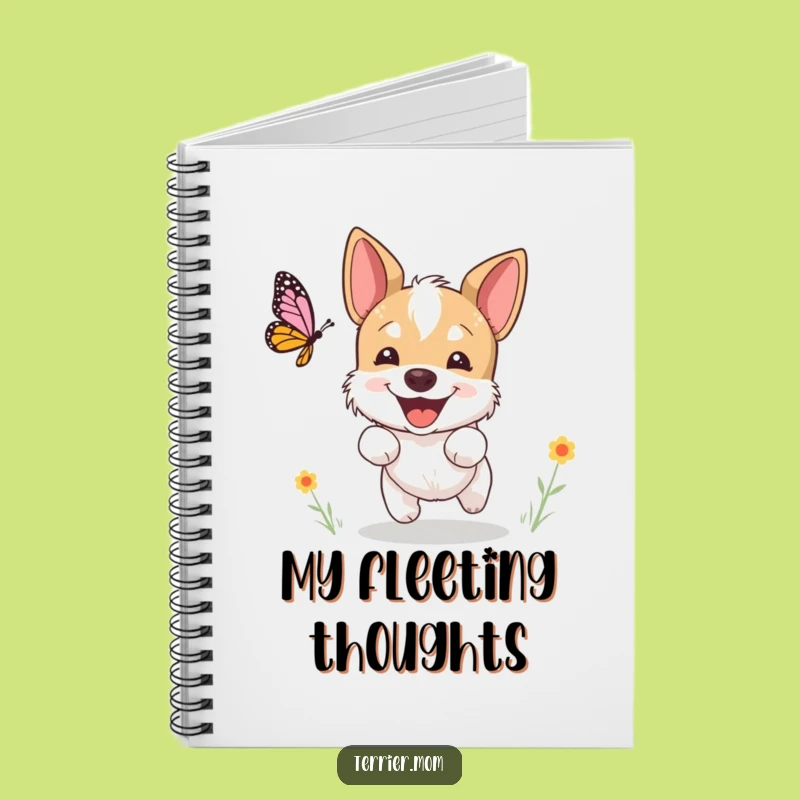 Funny Terrier Butterfly Notebook: Jot Ideas with a Happy Dog, Great Gift