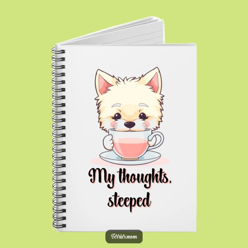 Funny Terrier Dog Notebook: Contented Sips Tiny Teacup Journal Gift