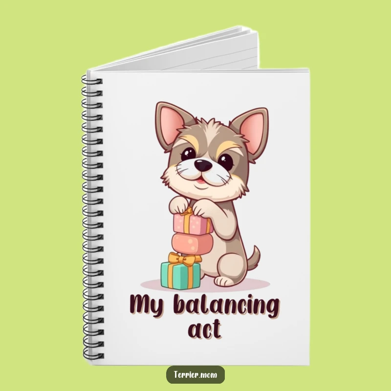 Funny Terrier Gift Stack Notebook - Journal Your Balancing Act