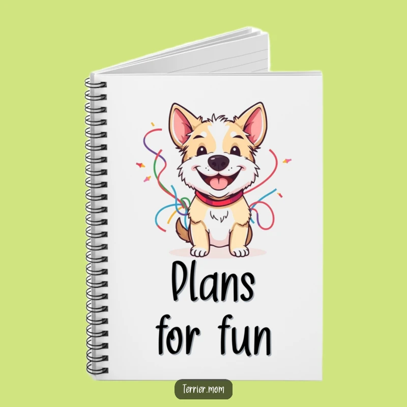 Funny Terrier Streamer Notebook: Jot Down Party Ideas with Cheerful Grin