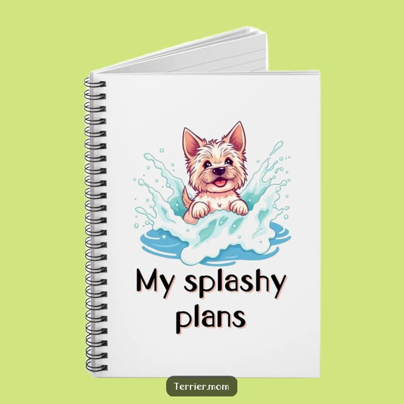 Funny Terrier Wave Splash Notebook - Journal Your Beach Adventures