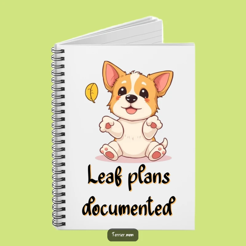 Funny Terrier Leaf Catching Notebook: Autumn Dog Journal, Humorous Writing Gift