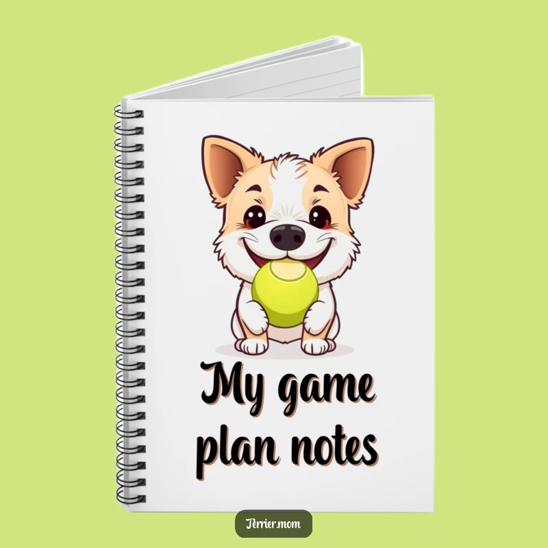 Funny Grinning Terrier Tennis Ball Notebook: Hilarious Dog Journal Gift!