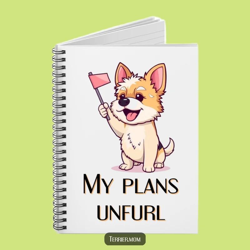 Funny Terrier Dog Notebook: Cheerful Flag Waving Journal For Ideas Gift