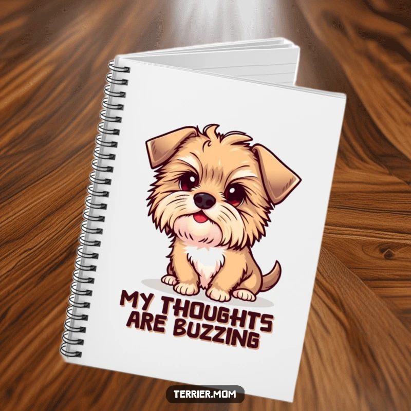 Funny Kawaii Terrier Dog Notebook, ideal for journaling or note-taking, with a cute puppy showing curiosity.