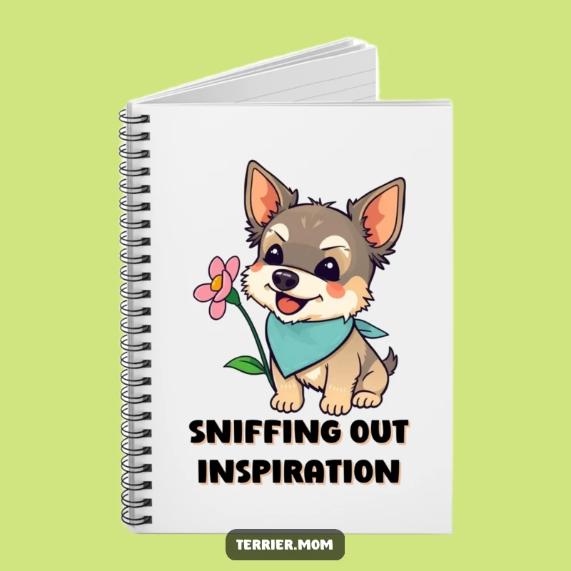 Funny Terrier Flower Journal: Sniffing Dog Notebook, Creative Gift