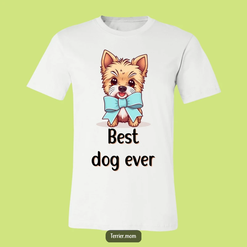 Funny Kawaii Terrier Ribbon T-Shirt - Comical Dog Winner Apparel