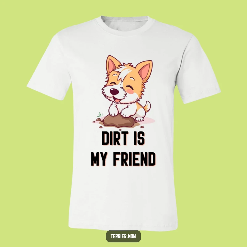 Funny Kawaii Terrier Dog T-Shirt: Happily Digging for Fun!