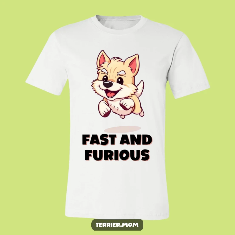 Funny Energetic Terrier Dog T-Shirt: Determined Runner, Great Funny Gift Idea