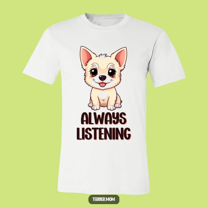 Funny Kawaii Terrier Dog T-Shirt: Alert, Happy, and Stylish!