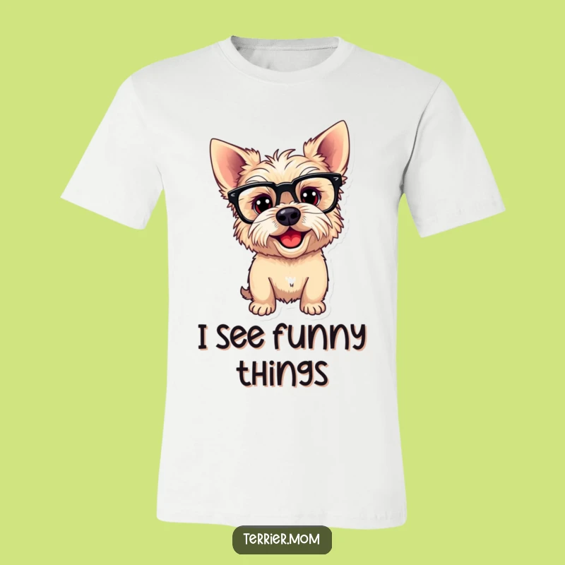 Funny Playful Terrier Dog T-Shirt: Goofy Spectacles Pup, Great Funny Gift Idea