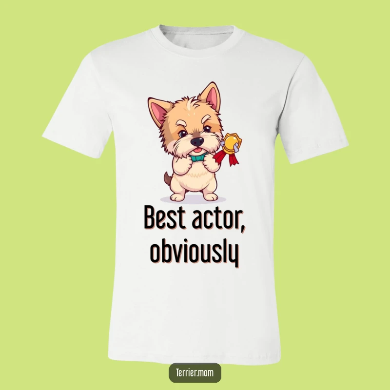 Funny Terrier Award Bow T-Shirt: Hilarious Dog Lover Gift for Theatrical Pups!