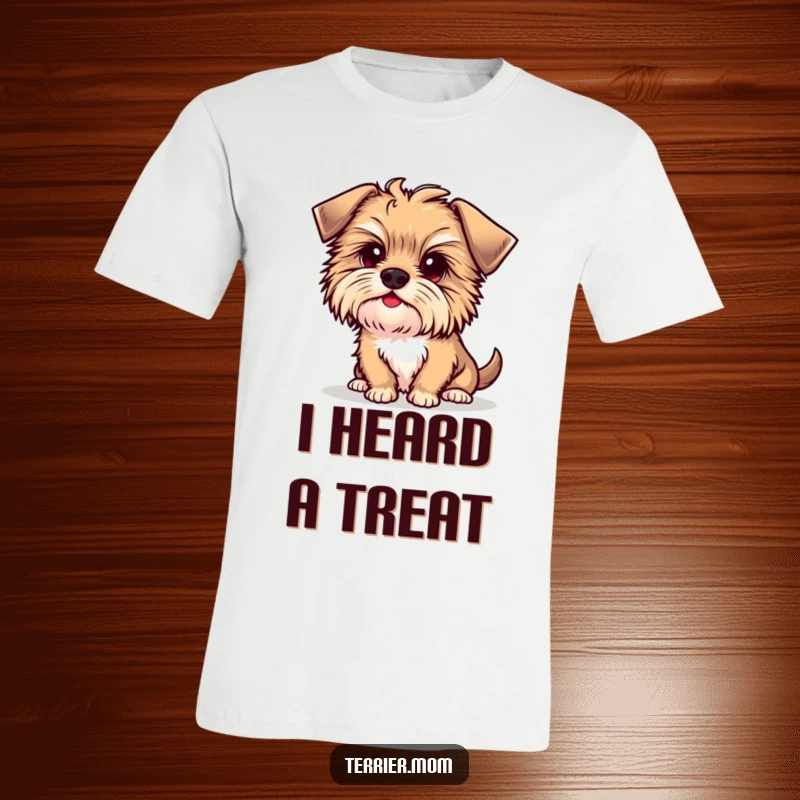 Funny Kawaii Terrier Dog T-Shirt, featuring a cute puppy tilting its head with curiosity and charm.