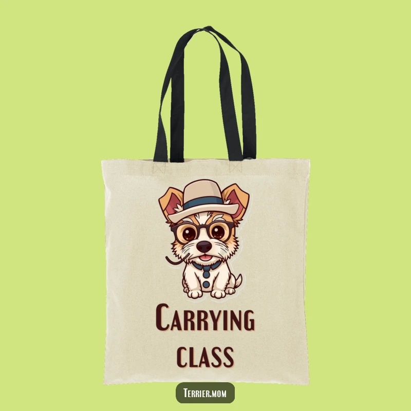 Funny Dapper Terrier Tote Bag - Carry Your Style with Distinction