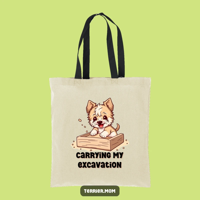 Funny Terrier Tote Bag: Sandbox Digging, Practical Dog Lover Gift