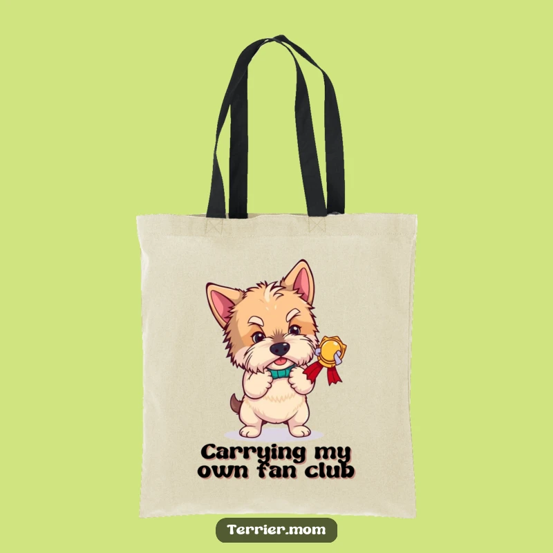 Funny Terrier Award Bow Tote Bag: Chic and Hilarious Dog Gift for Divas!