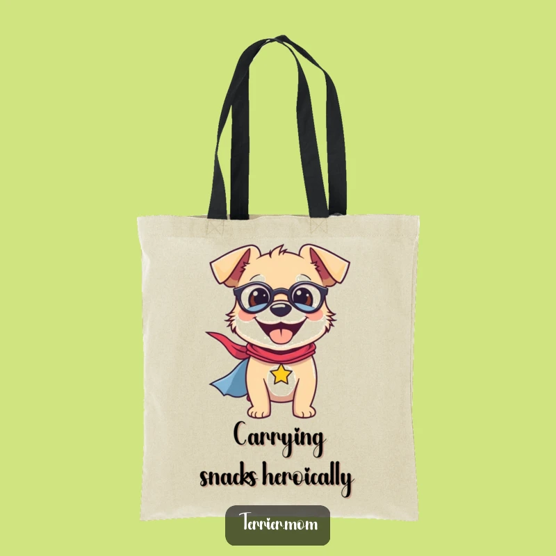 Funny Terrier Tote Bag: Superhero Pup, Practical Dog Lover Gift