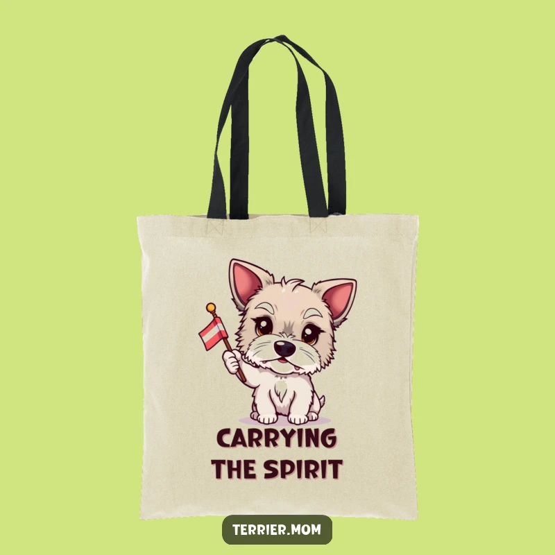 Funny Terrier Flag Tote Bag: Proud Pup Carry-All, Humorous Gift