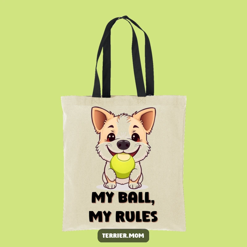 Funny Grinning Terrier Tennis Ball Tote Bag: Chic and Hilarious Dog Gift!