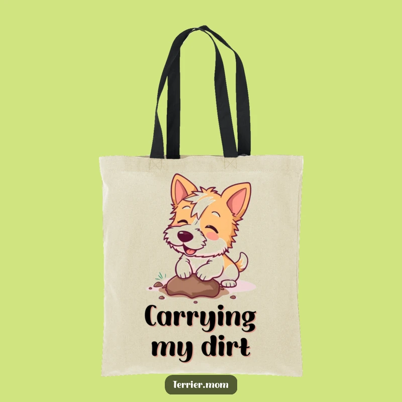 Funny Kawaii Terrier Dog Tote Bag: Carry Your Digging Enthusiasm