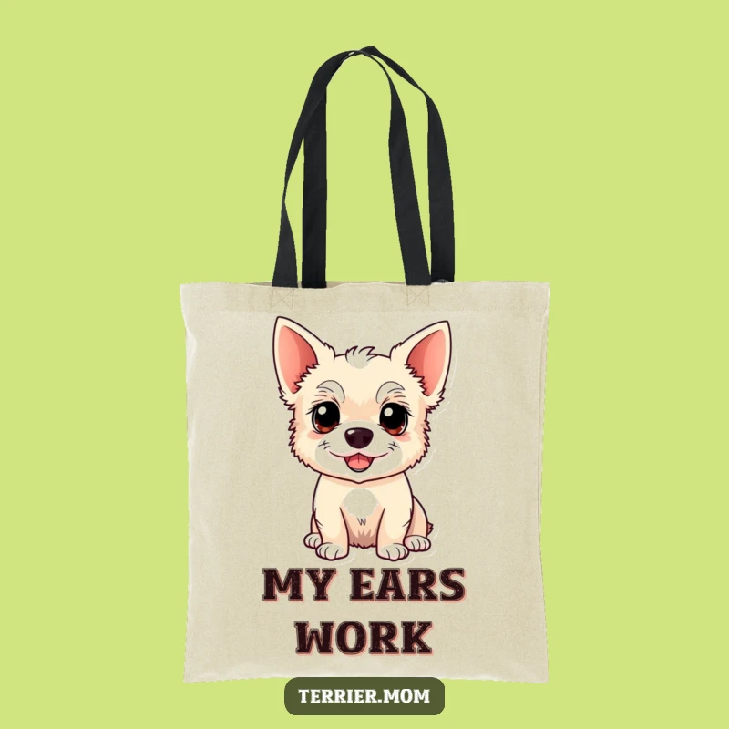 Funny Kawaii Terrier Dog Tote Bag: Carry Your Happy Vibes