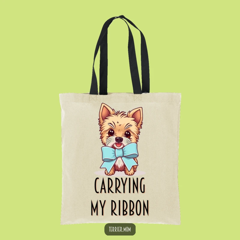 Funny Kawaii Terrier Ribbon Tote Bag - Big Prize Dog Accessory